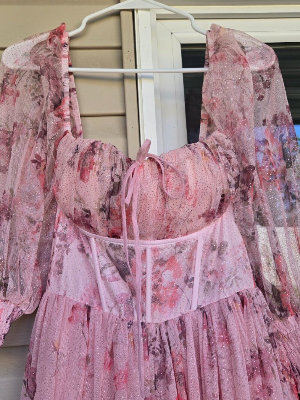 Floral Pink Fairy Cottagecore Dress - Picture 3 of 9
